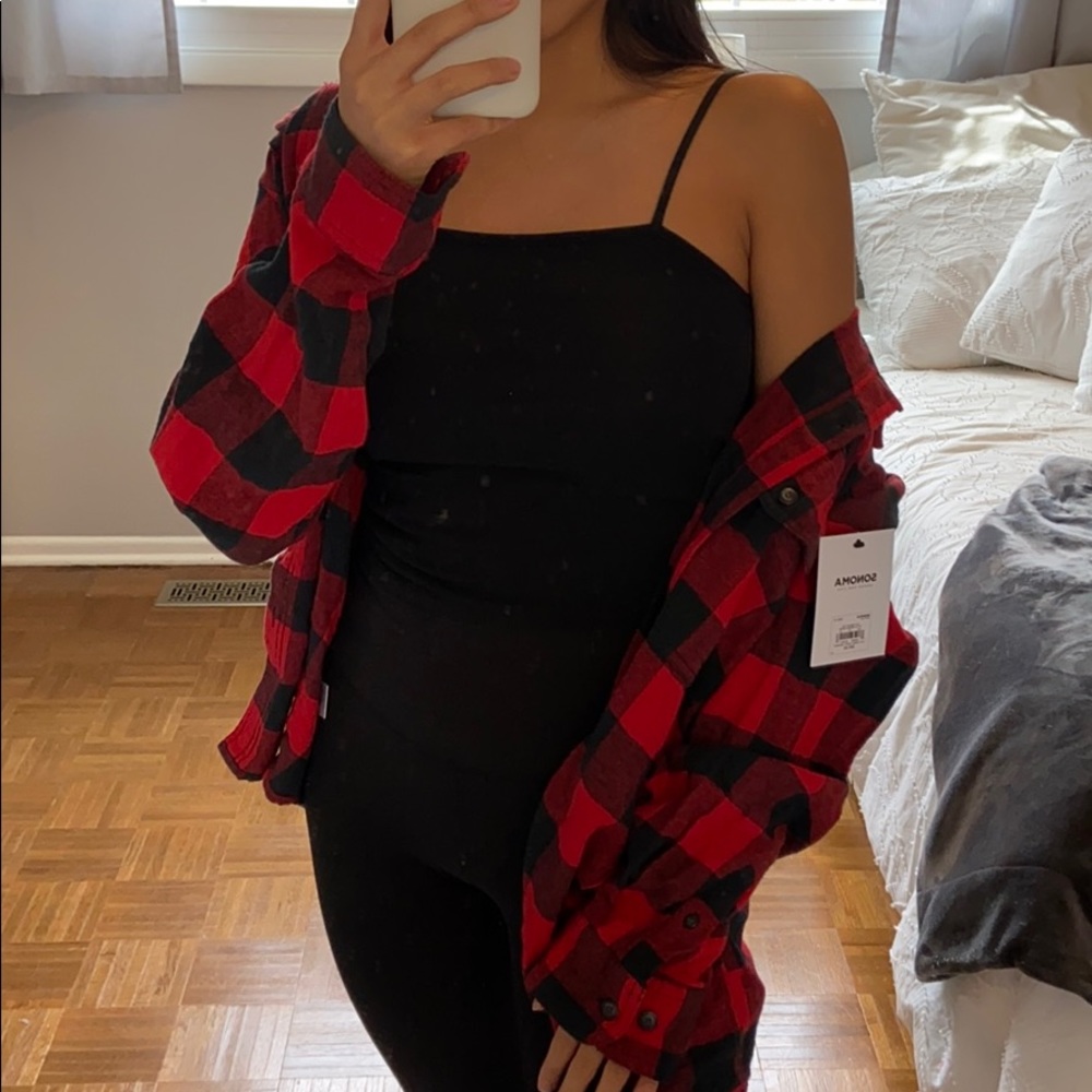 Oversized Red & Black Flannel